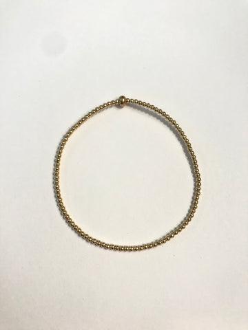 2mm 14k Gold Filled Classic Bead Bracelet