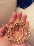 Crystal Bead Bracelet w/ 6mm Gold Filled Bead Accent